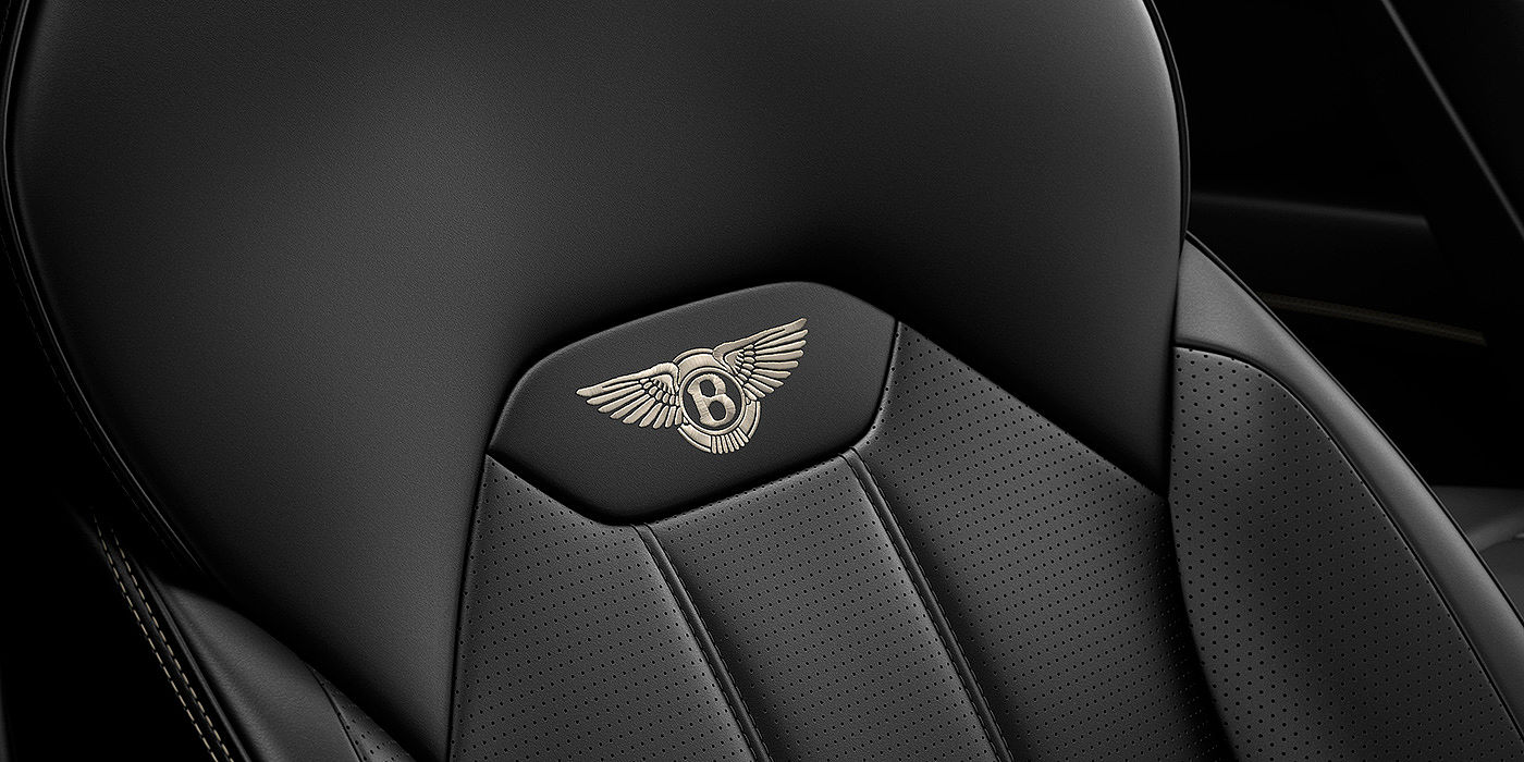 Bentley Shenzhen - Luohu Bentley Bentayga seat with detailed Linen coloured contrast stitching on Beluga black coloured hide.